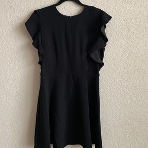 Who What Wear Black Dress with Ruffles